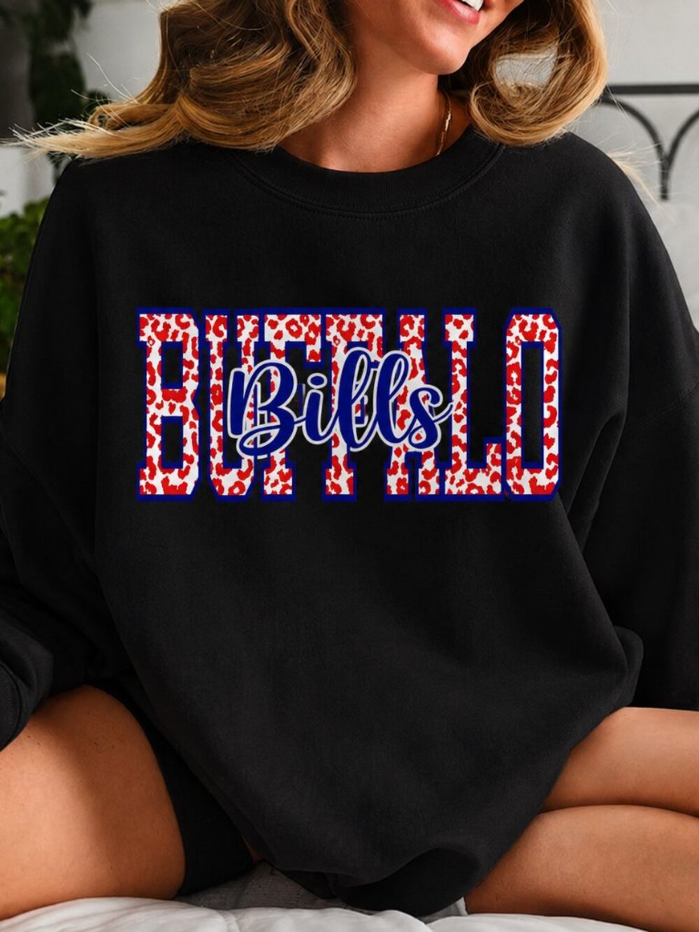 Buffalo Bills Leopard Cheetah Print Football Sweatshirt 17